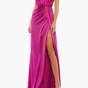 Elegant Pink Evening Gown- one shoulder
